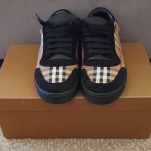 Burberry Plaid Sneakers with Black Accents
